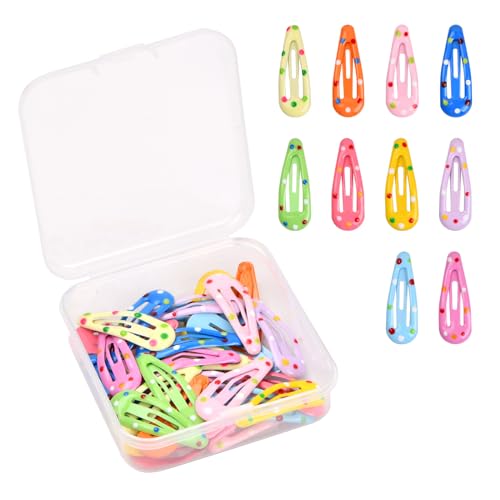 Cozlly 30 Stück Bunte Haarspangen Mädchen, 3 CM Süße Snap Haarklammern Haarschmuck, Haar Clips Metall, Snap Haarspangen, Kinder Haarklammern, BB Haarclips, Mini Haarnadeln für Kinder Baby Mädchen von Cozlly