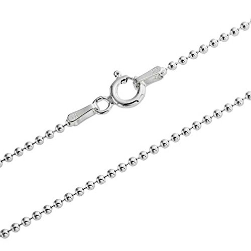 COZMOS Feine Silberkette Kugelkette Halskette Kette Collier Armband Fußkette 925 Silber Sterling 1mm - 15, 20, 25, 30, 35, 40, 45, 50, 55, 60, 65, 70, 75, 80, 85, 90, 95, 100cm von Cozmos - Kette