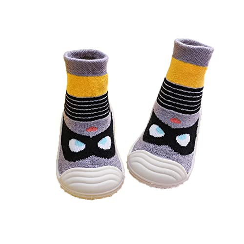 Cozozn Baby Krabbelsocken Kleinkind Baby Hausschuhe Winter Kinder Anti-Rutsch Bodensocken Jungen Winterschuhe Thermosocken Rutschhemmend Socken, Gelber Schwarz Streifen, 12-18 Monate (23 CN) von Cozozn