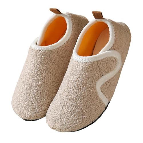 Cozozn Hausschuhe kinder Mädchen Winterschuhe Bodensocken Winter Wärme Plüsch Pantoffeln Indoor Home Rutschfeste Weite Leicht Girls Slippers, Beige, Größe 30/31 EU = 32/33 CN von Cozozn