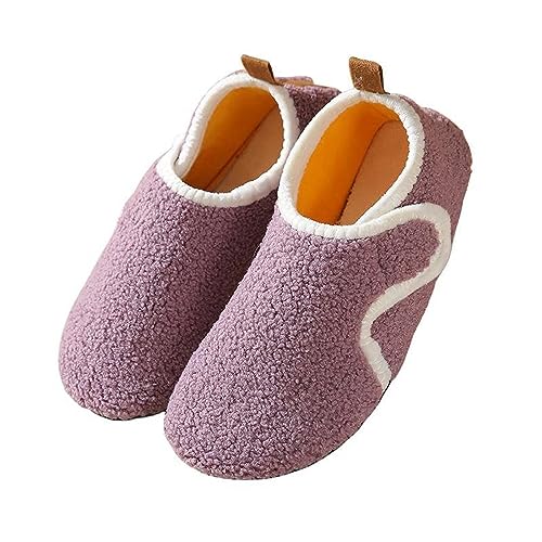 Cozozn Hausschuhe kinder Mädchen Winterschuhe Bodensocken Winter Wärme Plüsch Pantoffeln Indoor Home Rutschfeste Weite Leicht Girls Slippers, Lila, Größe 26/27 EU = 28/29 CN von Cozozn