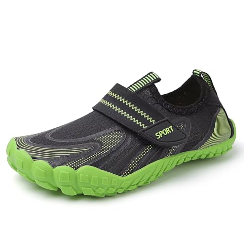 Cozozn Jungen Barfußschuhe Kinder Aquaschuhe Atmungsaktiv Traillaufschuhe Fitnessschuhe Schnell Trocknend Badeschuhe Klettverschluss, Grün Schwarz Gr.37 Cozozn Jungen Barfußschuhe Kinder Aquaschuhe Atmungsaktiv Traillaufschuhe Fitnessschuhe Schnell Trocknend Badeschuhe Klettverschluss, Grün Schwarz Gr.37 von Cozozn
