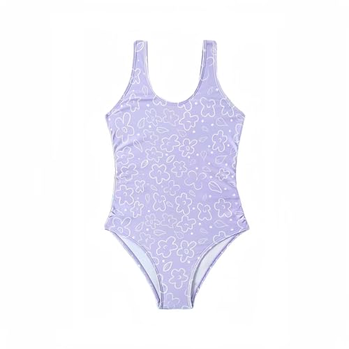 Cozozn Mädchen Badeanzug Einteiler Kinder Wassersport Schwimmanzug Swimsuit Schwimmen, Lavendel Violett, 7-8 Jahre von Cozozn