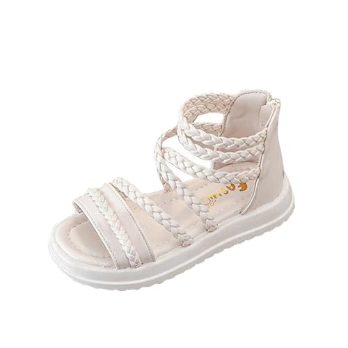 Cozozn Sandalen Mädchen Sommer Schuhe Strand Kleinkind kinder Barfuß Sandalen Mädchen Girls Rutschfest Flache Niedlich Sommerschuhe, Beige Weiß, 28 EU(29 CN) von Cozozn