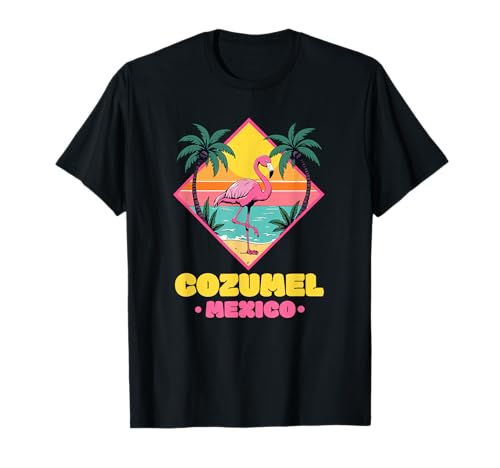 Cozumel Mexiko Souvenir Urlaub Reisen Männer Frauen Flamingo T-Shirt von Cozumel Mexico Reminder Souvenir