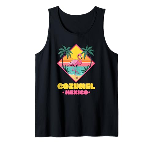 Cozumel Mexiko Souvenir Urlaub Reisen Männer Frauen Flamingo Tank Top von Cozumel Mexico Reminder Souvenir