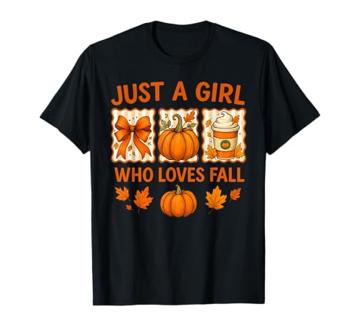 Nur EIN Mädchen, das Herbst Coquette Bow Pumpkin Spice Latte liebt T-Shirt Nur EIN Mädchen, das Herbst Coquette Bow Pumpkin Spice Latte liebt T-Shirt von Cozy Autumn Aesthetic Apparel