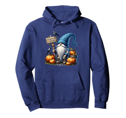 Autumn GNOME with Pumpkin Patch Sign and Crows Fall Vibes Pullover Hoodie von Cozy Autumn Fall Must Haves For Gnome Lovers