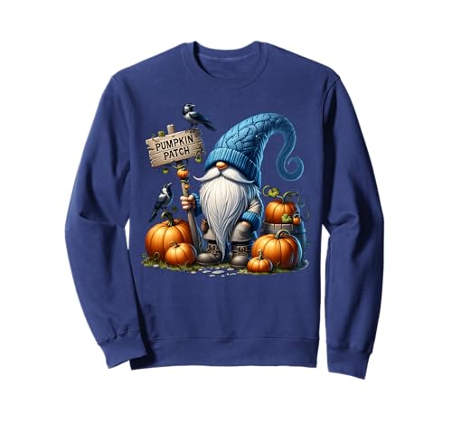 Autumn GNOME with Pumpkin Patch Sign and Crows Fall Vibes Sweatshirt von Cozy Autumn Fall Must Haves For Gnome Lovers
