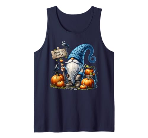 Autumn GNOME with Pumpkin Patch Sign and Crows Fall Vibes Tank Top von Cozy Autumn Fall Must Haves For Gnome Lovers