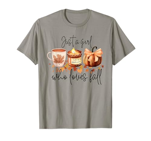 Nur ein Mädchen, das Herbst, Kürbis, gemütlichen Herbst liebt T-Shirt Nur ein Mädchen, das Herbst, Kürbis, gemütlichen Herbst liebt T-Shirt von Cozy Autumn Fall Pumpkin Girl Tee Co.