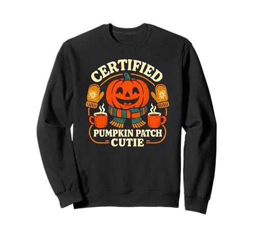 Zertifizierter Kürbis-Aufnäher, Cutie Vintage Herbst Halloween Grafik Sweatshirt Zertifizierter Kürbis-Aufnäher, Cutie Vintage Herbst Halloween Grafik Sweatshirt von Cozy Autumn Pumpkin Mitts Hot Chocolate Designs
