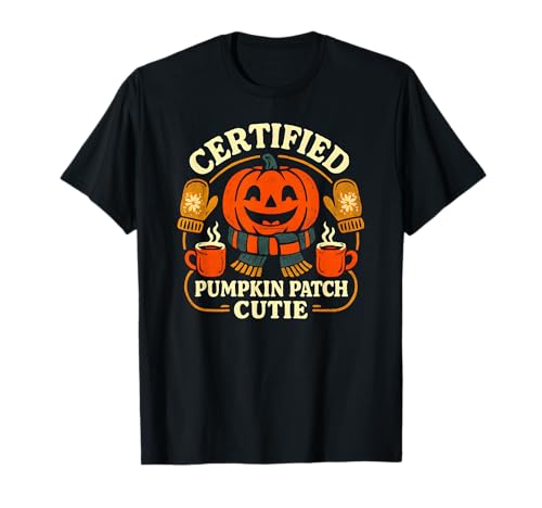 Zertifizierter Kürbis-Aufnäher, Cutie Vintage Herbst Halloween Grafik T-Shirt Zertifizierter Kürbis-Aufnäher, Cutie Vintage Herbst Halloween Grafik T-Shirt von Cozy Autumn Pumpkin Mitts Hot Chocolate Designs