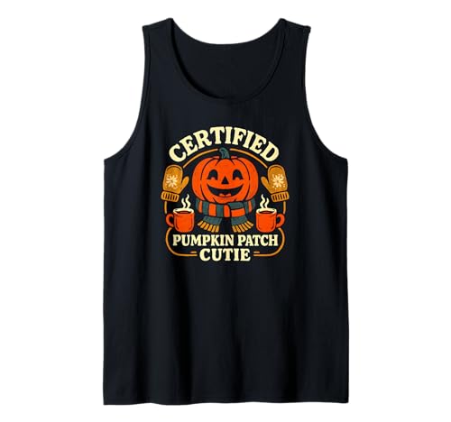 Zertifizierter Kürbis-Aufnäher, Cutie Vintage Herbst Halloween Grafik Tank Top Zertifizierter Kürbis-Aufnäher, Cutie Vintage Herbst Halloween Grafik Tank Top von Cozy Autumn Pumpkin Mitts Hot Chocolate Designs