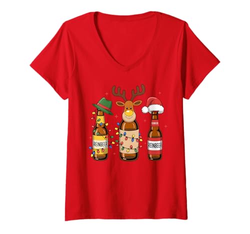 Damen Weihnachtsbierliebhaber Reinbeer Lustige betrunkene Männer, die Weihnachten Trinken T-Shirt mit V-Ausschnitt Damen Weihnachtsbierliebhaber Reinbeer Lustige betrunkene Männer, die Weihnachten Trinken T-Shirt mit V-Ausschnitt von Cozy Christmas Men Women Apparel Clothes Ideas