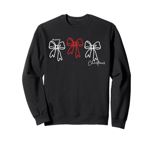 Frohe Weihnachten Kokette Weihnachten Schleife Herren Damen Kinder Xmas Sweatshirt von Cozy Christmas Men Women Apparel Clothes Ideas