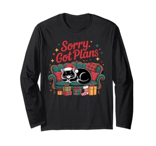 Lustige Schwarze Katze sarkastische Weihnachten Männer Frauen Kinder Xmas Langarmshirt Lustige Schwarze Katze sarkastische Weihnachten Männer Frauen Kinder Xmas Langarmshirt von Cozy Christmas Men Women Apparel Clothes Ideas