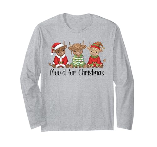 Lustige Weihnachten Schottische Hochlandkuh Männer Frauen Kinder Xmas Langarmshirt Lustige Weihnachten Schottische Hochlandkuh Männer Frauen Kinder Xmas Langarmshirt von Cozy Christmas Men Women Apparel Clothes Ideas