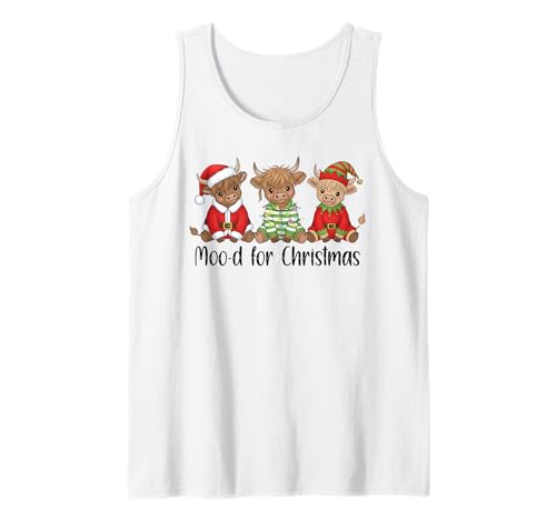 Lustige Weihnachten Schottische Hochlandkuh Männer Frauen Kinder Xmas Tank Top von Cozy Christmas Men Women Apparel Clothes Ideas