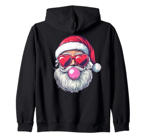 Santa Bubble Gum Ballon Weihnachten Frauen Mädchen Lustig Xmas Kapuzenjacke von Cozy Christmas Men Women Apparel Clothes Ideas