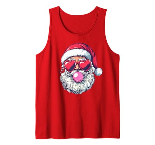Santa Bubble Gum Ballon Weihnachten Frauen Mädchen Lustig Xmas Tank Top von Cozy Christmas Men Women Apparel Clothes Ideas