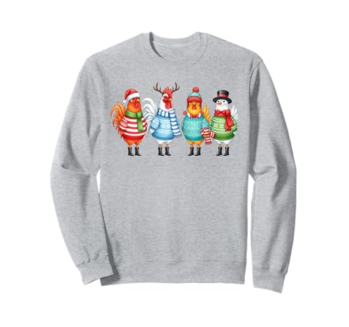 Weihnachten Huhn Lustiger Hahn Vogel Männer Frauen Kinder Xmas Sweatshirt von Cozy Christmas Men Women Apparel Clothes Ideas