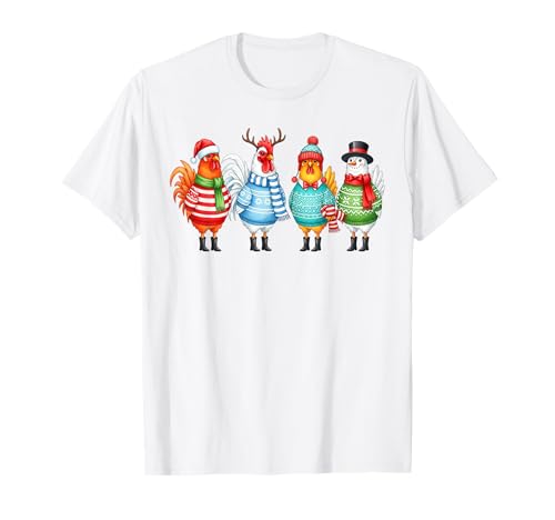 Weihnachten Huhn Lustiger Hahn Vogel Männer Frauen Kinder Xmas T-Shirt von Cozy Christmas Men Women Apparel Clothes Ideas