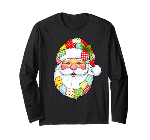 Weihnachten Weihnachtsmann Patchwork Vintage Männer Frauen Kinder Xmas Langarmshirt Weihnachten Weihnachtsmann Patchwork Vintage Männer Frauen Kinder Xmas Langarmshirt von Cozy Christmas Men Women Apparel Clothes Ideas