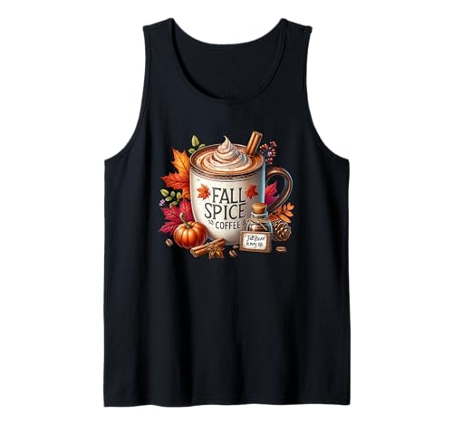 Autumn Fall Coffee Graphic for Women Pumpkin Spice Coffee Tank Top von Cozy Fall Coffee Gifts For Pumpkin Spice Lovers