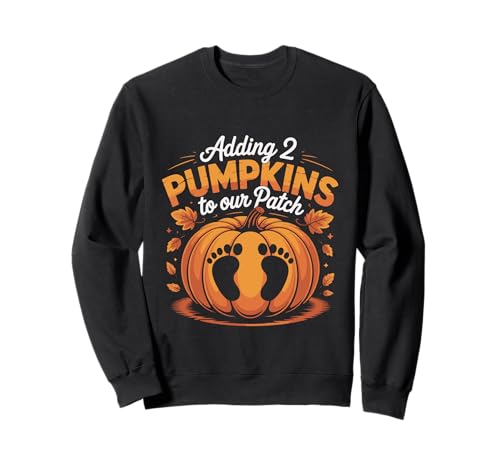 Adding 2 Pumpkins to Our Patch Twins Ankündigung Sweatshirt von Cozy Holiday Wear