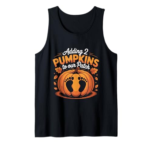 Adding 2 Pumpkins to Our Patch Twins Ankündigung Tank Top von Cozy Holiday Wear