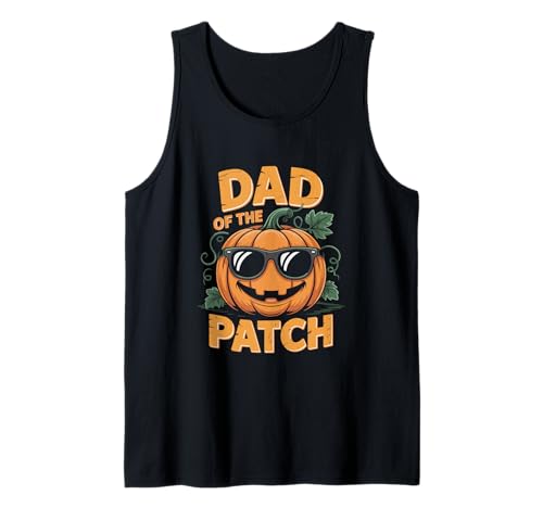 Herren Halloween-Kürbis-Design „Papa of The Patch“ Tank Top von Cozy Holiday Wear