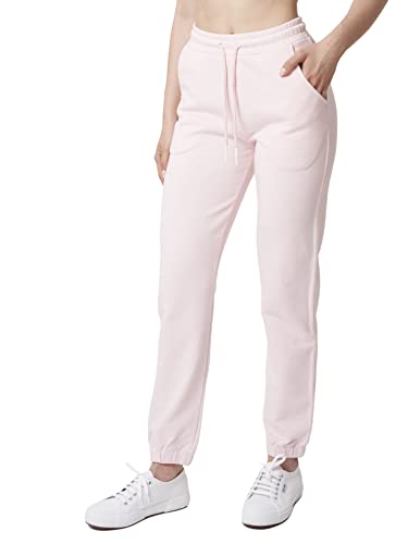 Cozy Panda Jogginghose Damen Rosé Größe L - Sweatpant Sporthose Frauen Baumwolle Large Gr. 40 Freizeithose Rosa Lang Jogpant Fitnesshose High Waist Sweathose mit Taschen von Cozy Panda