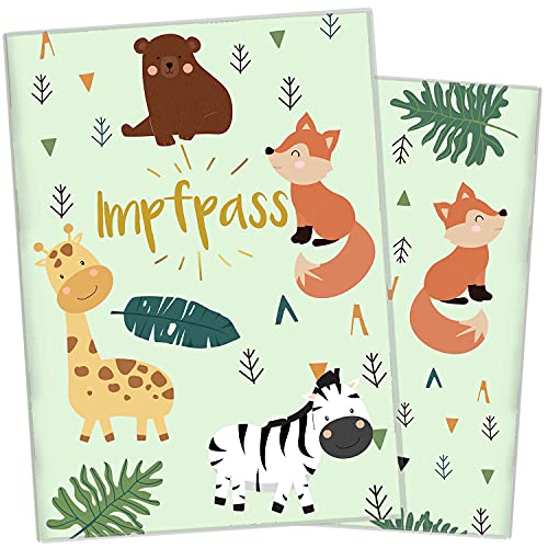 cozy racoon Impfpasshülle für Erwachsene und Kinder | Hochwertige Hülle für die gelbe Internationale Impfbescheinigung I Perfekte Schutzhülle für Dein Impfdokument I Design Zebra & Giraffe von cozy racoon
