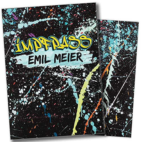 cozy racoon Personalisierbare Impfpasshülle für Erwachsene und Kinder | Hochwertige Hülle für die Internationale Impfbescheinigung I Schutzhülle für Dein gelbes Impfdokument I Design Graffiti von cozy racoon