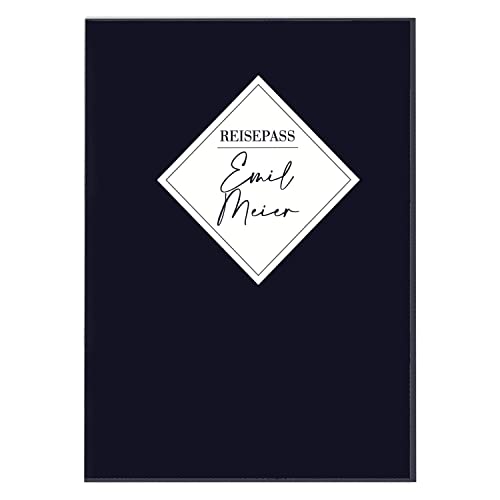 cozy racoon Personalisierbare Impfpasshülle für Erwachsene und Kinder | Hochwertige Hülle für die Internationale Impfbescheinigung I Schutzhülle für Dein Impfdokument I Design Dark Blue von cozy racoon