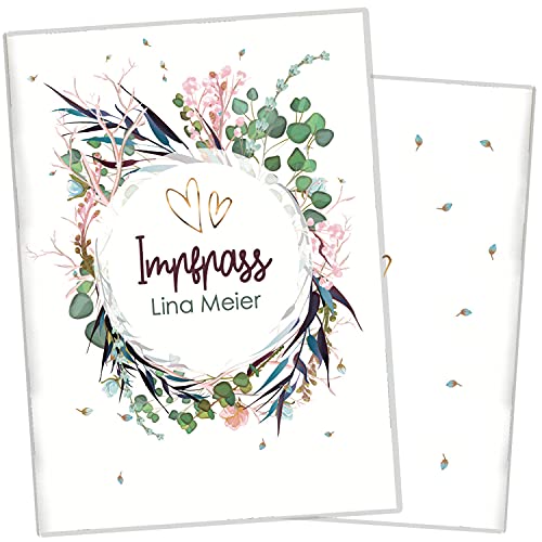 cozy racoon Personalisierbare Impfpasshülle für Erwachsene und Kinder | Hochwertige Hülle für die Internationale Impfbescheinigung I Schutzhülle für Dein Impfdokument I Design Flower Party von cozy racoon