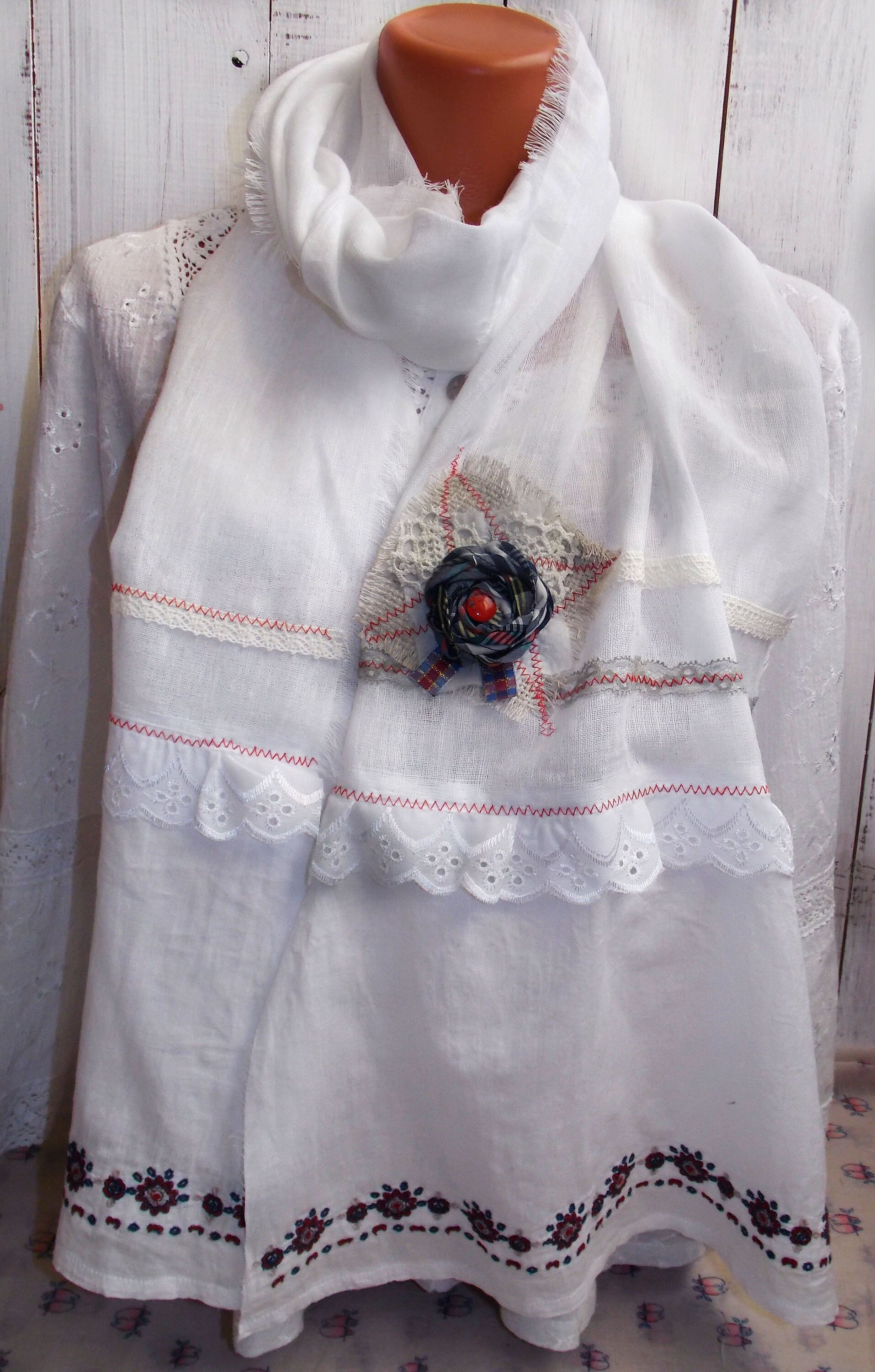 Langer Schal, Boho Schal Mit Spitze Langer Schal, Boho Schal Mit Spitze von CozyBohoThings
