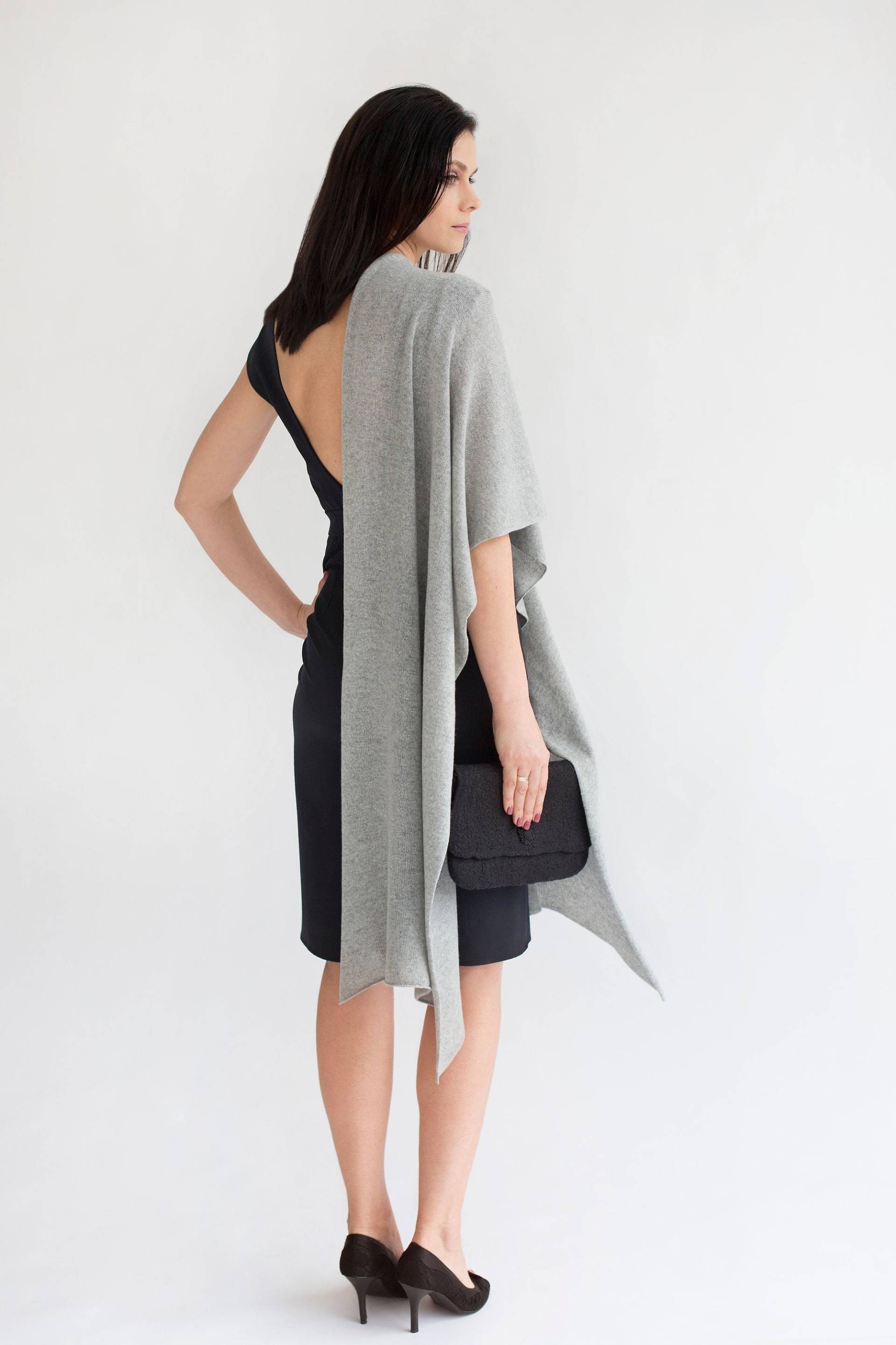 Grauer Kaschmir-Schal - Eleganter Kaschmir-Reise-Schal-Wrap von CozyCashmereBoutique