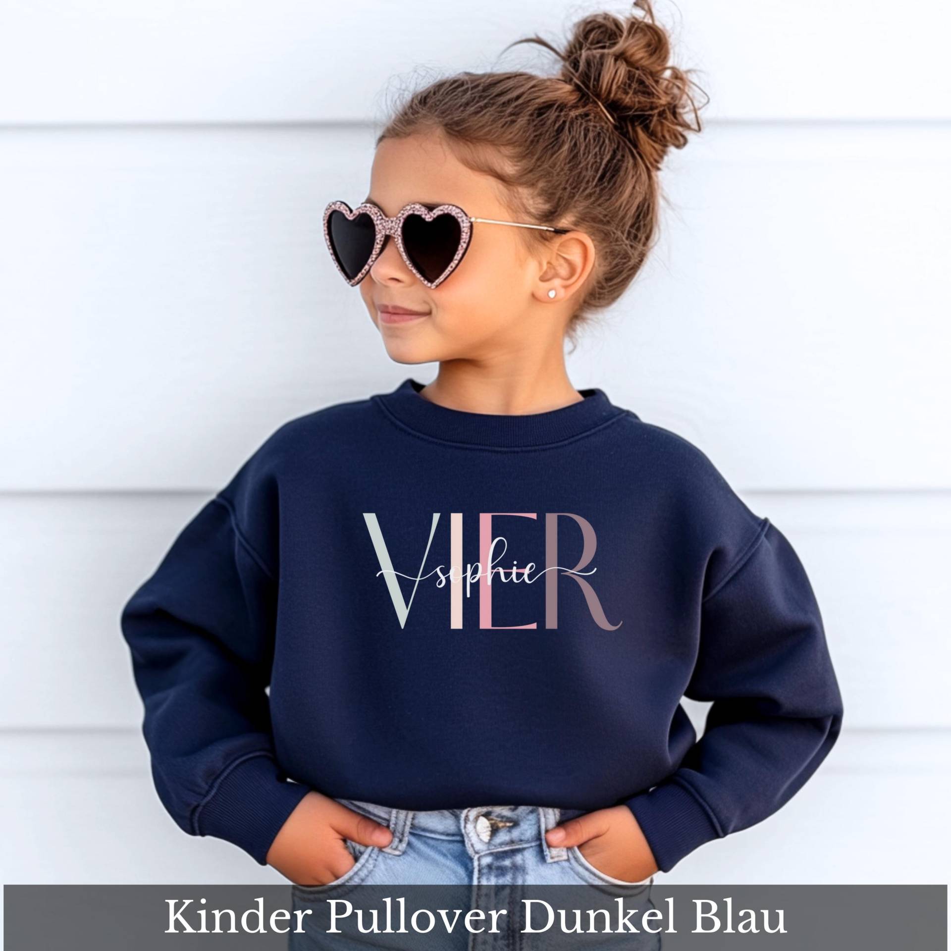 4. Geburtstag Geschenk Mädchen Pullover Personalisiert Mit Namen, Geburtstagsgeschenk Enkelin Tochter, Geburtstagsshirt Alter 3 4 5 Pulli von CozyDaysDesign