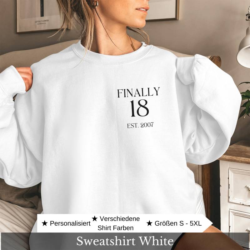 Geburtstagsgeschenk 18 Geburtstag Mädchen Personalisiertes Geschenk Pullover Tochter Patenkind Enkelin Originelles Kreatives Beste Freundin von CozyDaysDesign
