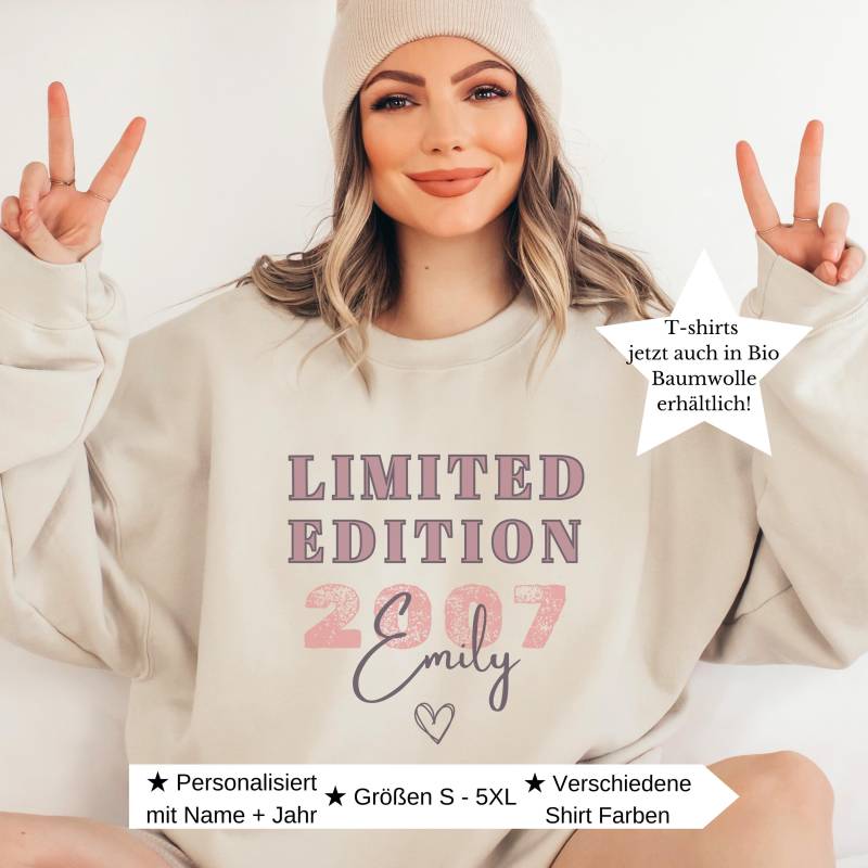 Geschenk 18 Geburtstag Mädchen Personalisiert Limited Edition Geburtstagsshirt Freundin Zum von CozyDaysDesign