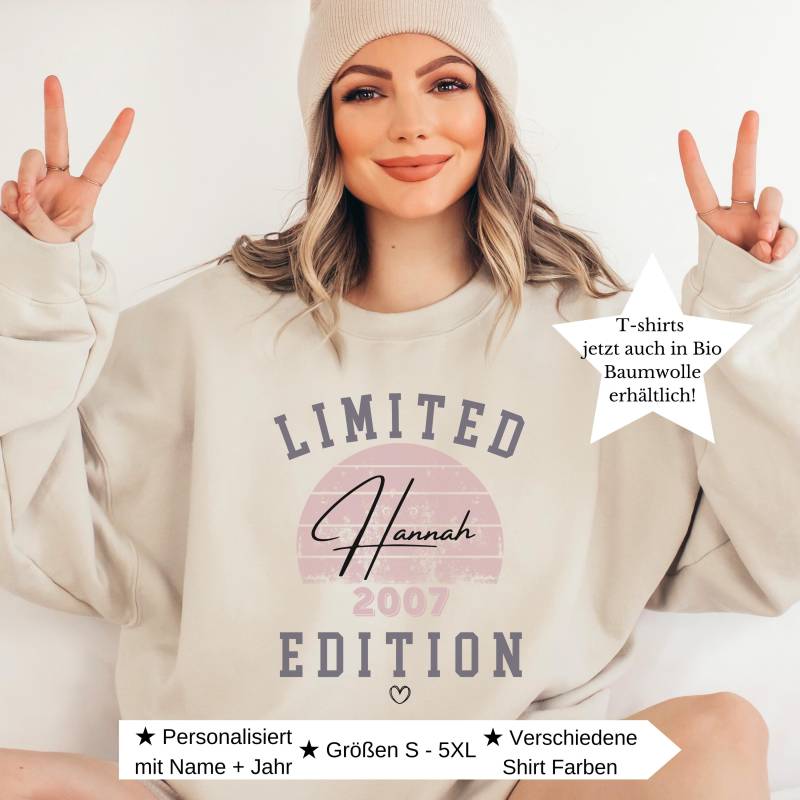 Geschenk Zum 18 Geburtstag Mädchen Personalisiert Sweatshirt Limited Edition Tochter Mama Frau von CozyDaysDesign