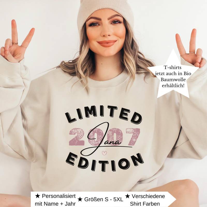 Geschenk Zum 18 Geburtstag Mädchen Personalisiert Sweatshirt Limited Edition Tochter Mama Frau von CozyDaysDesign