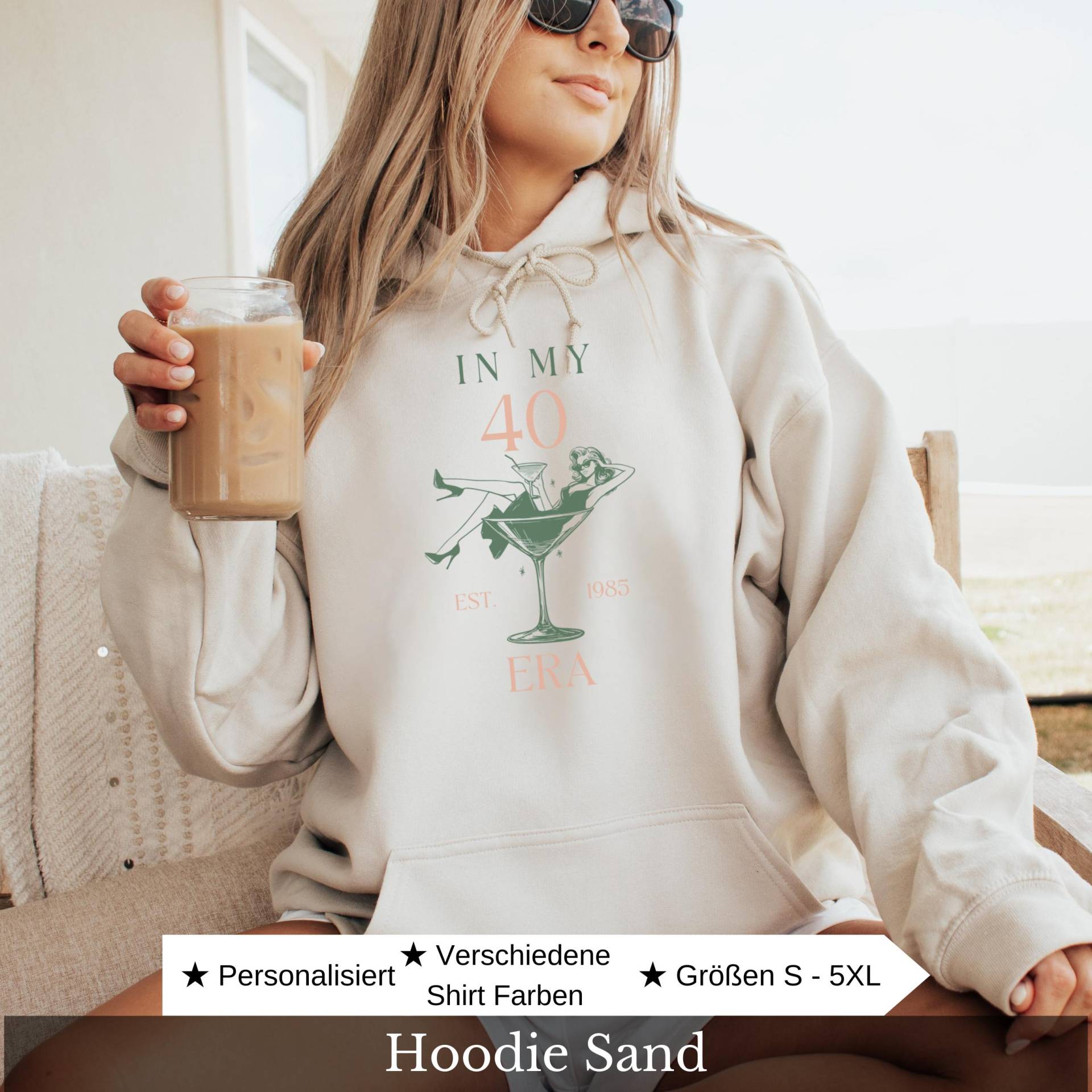 Geschenk Zum 40 Geburtstag Beste Freundin, Hoodie Personalisiert Geburtstagsgeschenk 40. Sie Kapuzenpullover Frau Schwester Patenkind Tochter von CozyDaysDesign