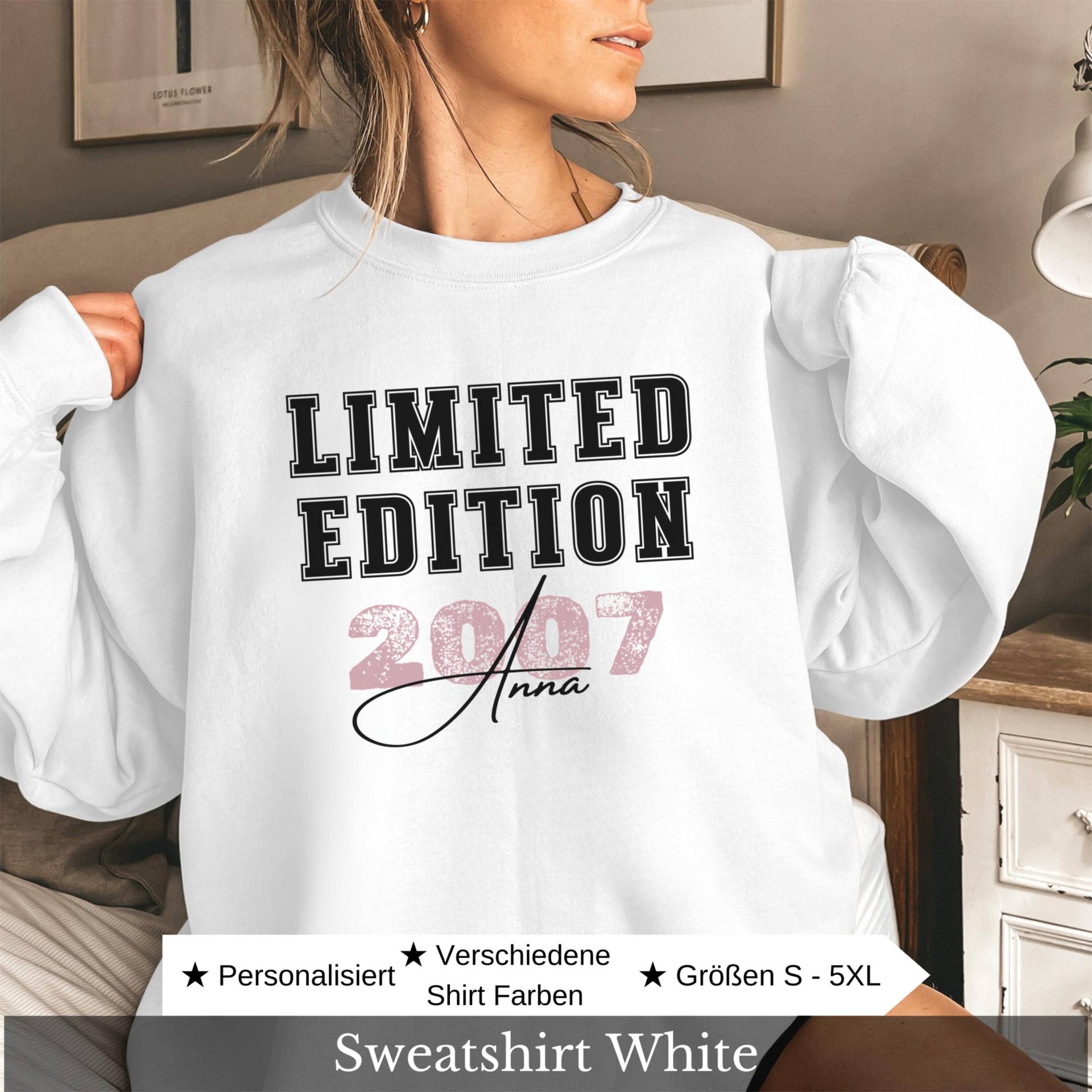 Personalisiertes Sweatshirt 18 Geburtstag Mädchen Geschenk Tochter Patenkind Enkelin Originelles Geburtstagsgeschenk 18. Frau Beste Freundin von CozyDaysDesign