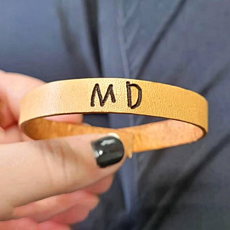 Personalisierte Handschrift Lederarmband - Benutzerdefinierte Signature Snap Armband von CozyDetailz