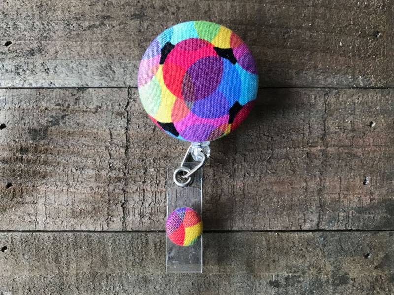 Einziehbare Ausweis/Halter-stoff Abzeichen Reel-Versenkbare Reel-Abzeichen Reel-Id Badge Halter-Krankenschwester Geschenk-Regenbogen-Kaleidoskop von CozyMooseDesigns