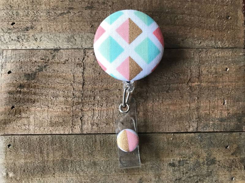 Versenkbare Ausweis Halter-stoff Abzeichen Reel-Versenkbare Reel-Abzeichen Reel-Id Badge Halter-Krankenschwester Geschenk-Mint, Hellblau, Rosa Und von CozyMooseDesigns