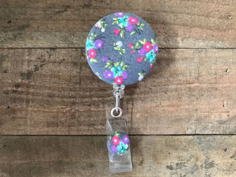 Versenkbare Ausweis Halter-stoff Abzeichen Reel-Versenkbare Reel-Abzeichen Reel-Id Badge Halter-Krankenschwester Geschenk-Multi Farbige Blumen Mit von CozyMooseDesigns